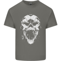 A Football Skull Footy Soccer Kids T-Shirt Childrens Charcoal