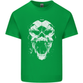 A Football Skull Footy Soccer Kids T-Shirt Childrens Irish Green