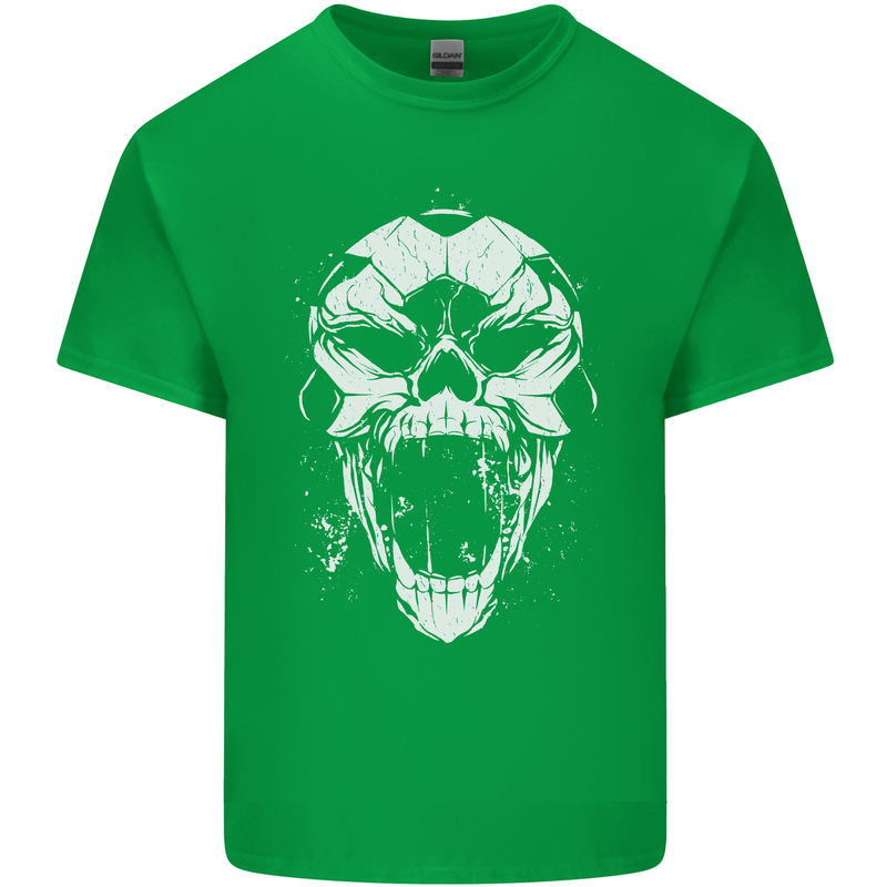 A Football Skull Footy Soccer Kids T-Shirt Childrens Irish Green