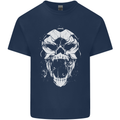 A Football Skull Footy Soccer Kids T-Shirt Childrens Navy Blue