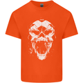A Football Skull Footy Soccer Kids T-Shirt Childrens Orange