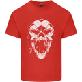 A Football Skull Footy Soccer Kids T-Shirt Childrens Red