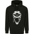 A Football Skull Footy Soccer Mens 80% Cotton Hoodie Black