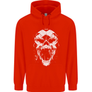 A Football Skull Footy Soccer Mens 80% Cotton Hoodie Bright Red