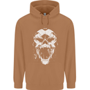 A Football Skull Footy Soccer Mens 80% Cotton Hoodie Caramel Latte