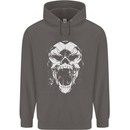 A Football Skull Footy Soccer Mens 80% Cotton Hoodie Charcoal