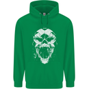 A Football Skull Footy Soccer Mens 80% Cotton Hoodie Irish Green