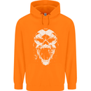 A Football Skull Footy Soccer Mens 80% Cotton Hoodie Orange