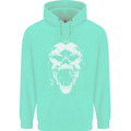 A Football Skull Footy Soccer Mens 80% Cotton Hoodie Peppermint