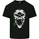 A Football Skull Footy Soccer Mens Cotton T-Shirt Tee Top Black