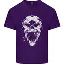 A Football Skull Footy Soccer Mens Cotton T-Shirt Tee Top Purple