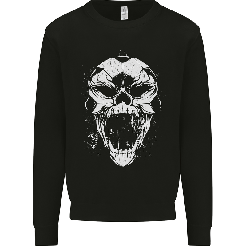 A Football Skull Footy Soccer Mens Sweatshirt Jumper Black