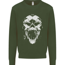 A Football Skull Footy Soccer Mens Sweatshirt Jumper Forest Green