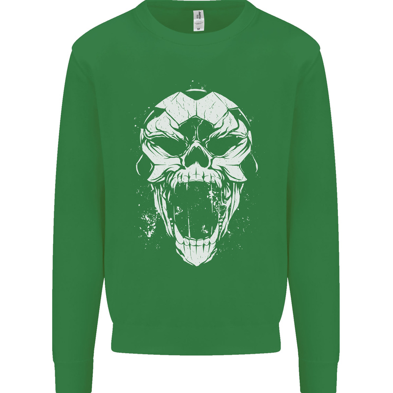 A Football Skull Footy Soccer Mens Sweatshirt Jumper Irish Green