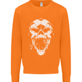 A Football Skull Footy Soccer Mens Sweatshirt Jumper Orange
