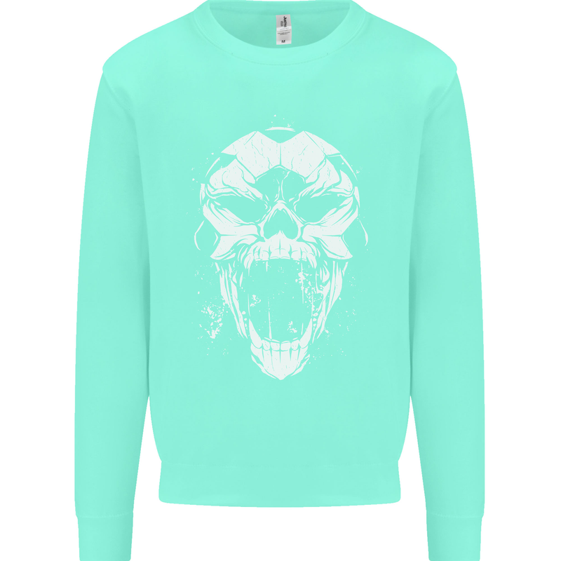 A Football Skull Footy Soccer Mens Sweatshirt Jumper Peppermint