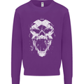 A Football Skull Footy Soccer Mens Sweatshirt Jumper Purple