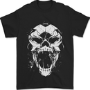A Football Skull Footy Soccer Mens T-Shirt 100% Cotton Black