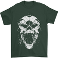 A Football Skull Footy Soccer Mens T-Shirt 100% Cotton Forest Green
