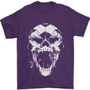 A Football Skull Footy Soccer Mens T-Shirt 100% Cotton Purple