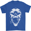 A Football Skull Footy Soccer Mens T-Shirt 100% Cotton Royal Blue