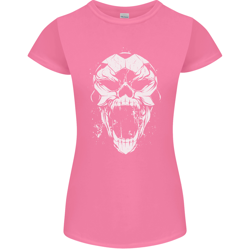 A Football Skull Footy Soccer Womens Petite Cut T-Shirt Azalea