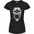 A Football Skull Footy Soccer Womens Petite Cut T-Shirt Black