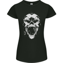 A Football Skull Footy Soccer Womens Petite Cut T-Shirt Black