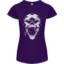 A Football Skull Footy Soccer Womens Petite Cut T-Shirt Purple