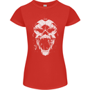 A Football Skull Footy Soccer Womens Petite Cut T-Shirt Red