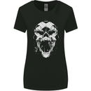 A Football Skull Footy Soccer Womens Wider Cut T-Shirt Black