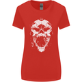 A Football Skull Footy Soccer Womens Wider Cut T-Shirt Red