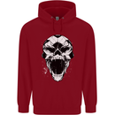 A Football Skull Soccer Footy Childrens Kids Hoodie Red