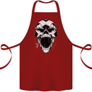 A Football Skull Soccer Footy Cotton Apron 100% Organic Maroon