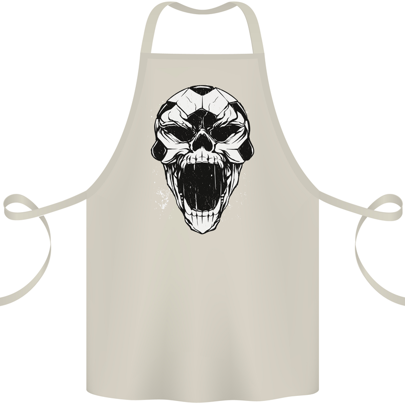 A Football Skull Soccer Footy Cotton Apron 100% Organic Natural