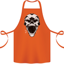 A Football Skull Soccer Footy Cotton Apron 100% Organic Orange