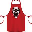 A Football Skull Soccer Footy Cotton Apron 100% Organic Red