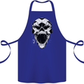 A Football Skull Soccer Footy Cotton Apron 100% Organic Royal Blue