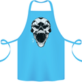 A Football Skull Soccer Footy Cotton Apron 100% Organic Turquoise