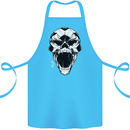 A Football Skull Soccer Footy Cotton Apron 100% Organic Turquoise