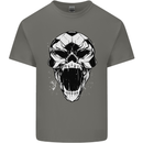 A Football Skull Soccer Footy Kids T-Shirt Childrens Charcoal