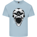 A Football Skull Soccer Footy Kids T-Shirt Childrens Light Blue