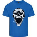 A Football Skull Soccer Footy Kids T-Shirt Childrens Royal Blue