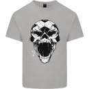 A Football Skull Soccer Footy Kids T-Shirt Childrens Sports Grey