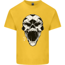 A Football Skull Soccer Footy Kids T-Shirt Childrens Yellow