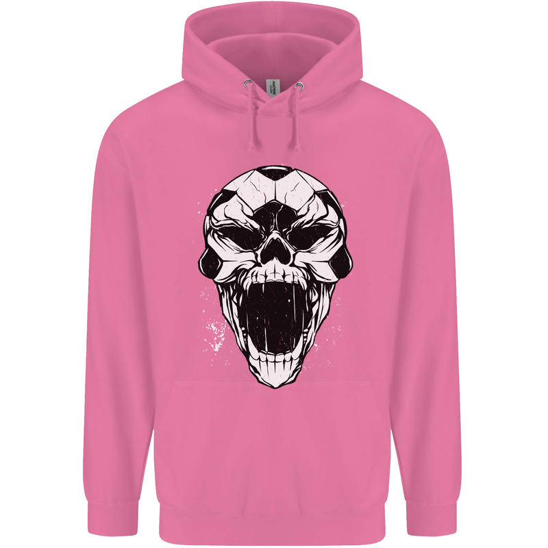 A Football Skull Soccer Footy Mens 80% Cotton Hoodie Azelea
