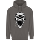 A Football Skull Soccer Footy Mens 80% Cotton Hoodie Charcoal