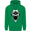 A Football Skull Soccer Footy Mens 80% Cotton Hoodie Irish Green
