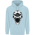 A Football Skull Soccer Footy Mens 80% Cotton Hoodie Light Blue