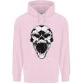 A Football Skull Soccer Footy Mens 80% Cotton Hoodie Light Pink